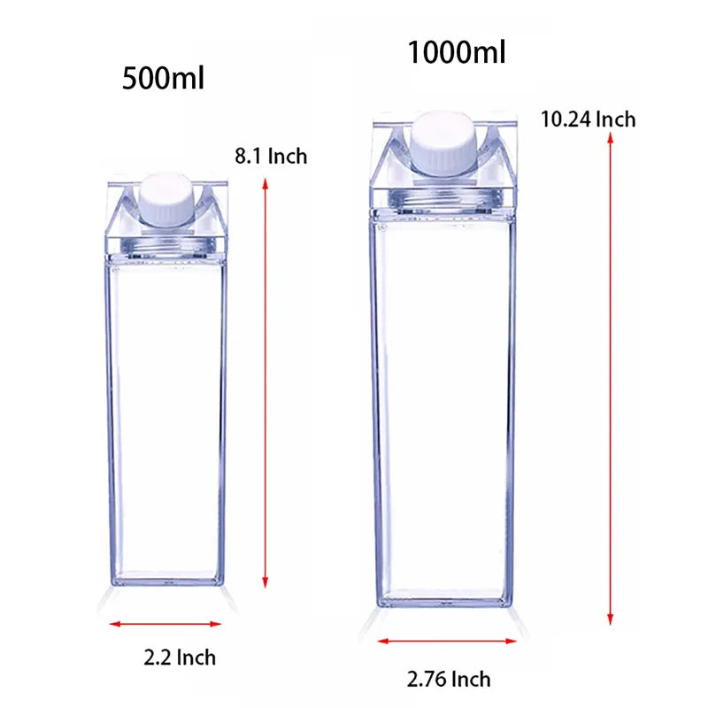 Bouteille de 500ml/1000ml transparente en plastique sans BPA