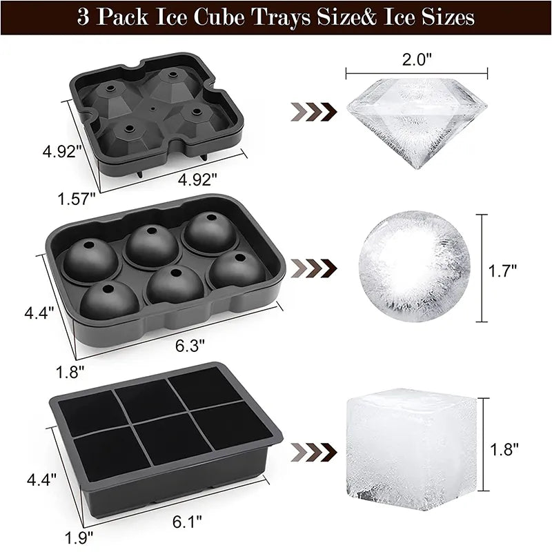 Moules Cubes, Boules, Diamant en silicone