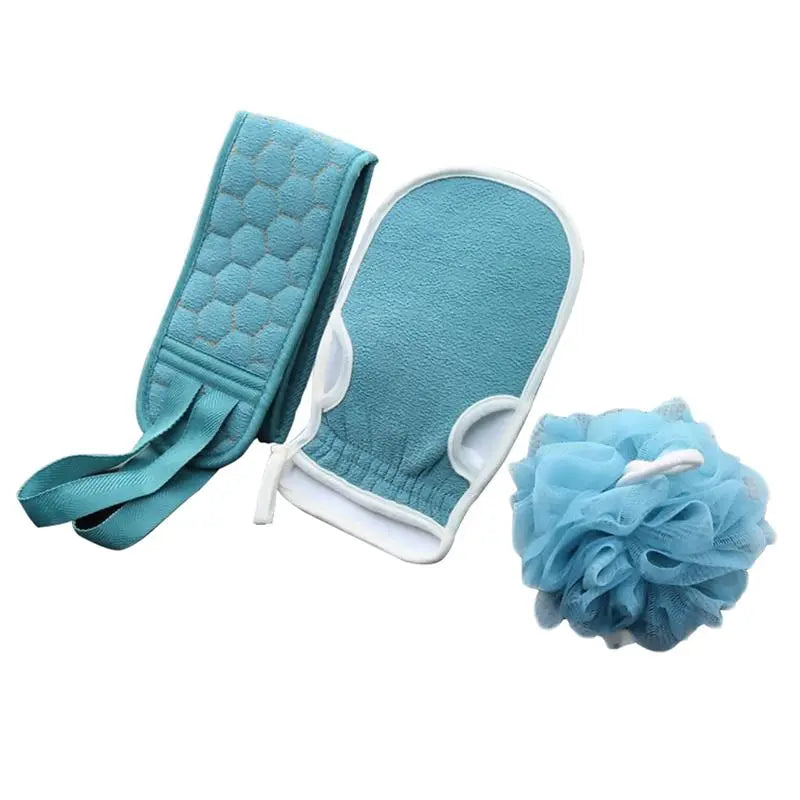 Serviette exfoliante pour la peau, gants de bain, 3 pièces